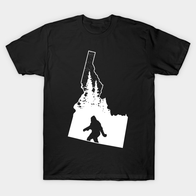 Bigfoot Idaho State Map Gifts T-Shirt by Tesszero